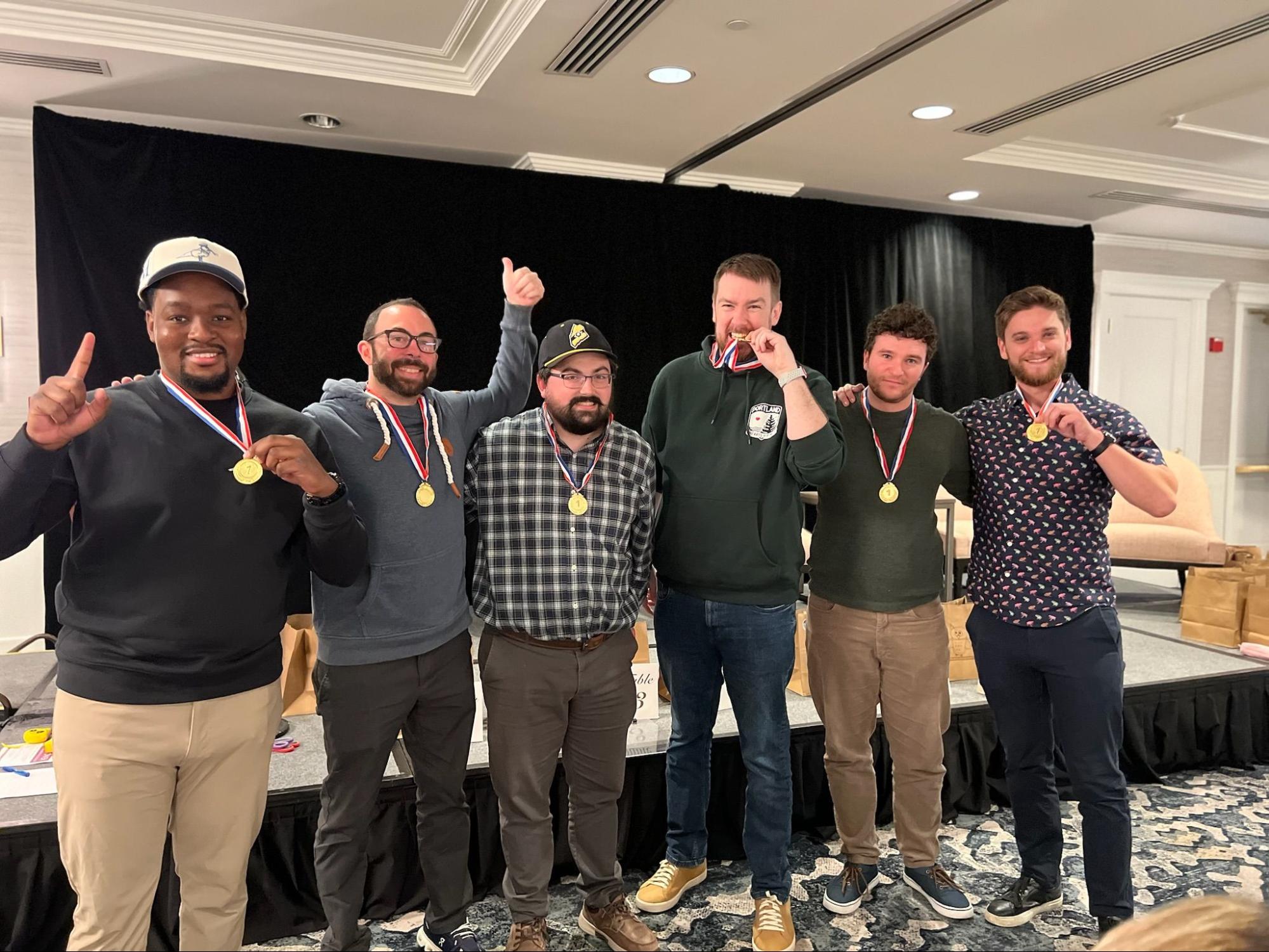 Build-a-Bag Corporate team collaborating on Build-a-Bag CSR challenge creating care packages for local community