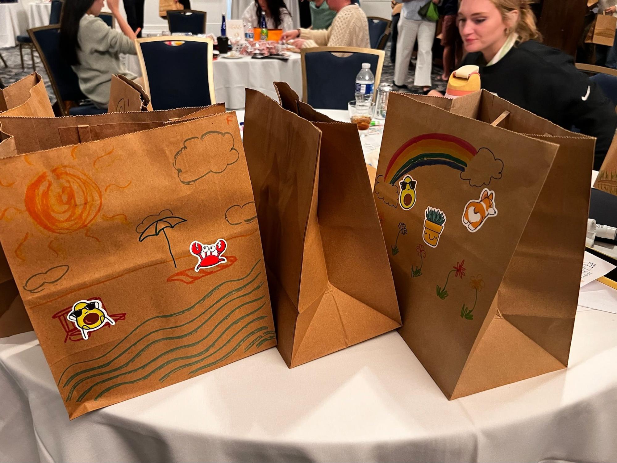 Build-a-Bag Corporate team collaborating on Build-a-Bag CSR challenge creating care packages for local community